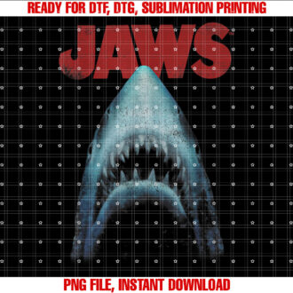 Jaws Classic Movie Closeup T-shirt, Sublimation Design, Digital Download