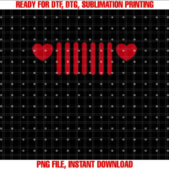 Jeep 7slot Heart Grille T-shirt, Sublimation Design, Digital Download