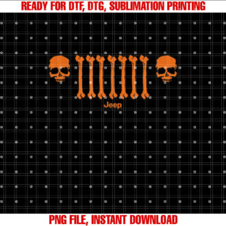 Jeep Bone Grille Orange T-shirt, Sublimation Design, Digital Download