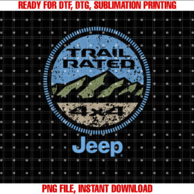 Jeep Trail Rated T-shirt, Sublimation Design, Digital Download