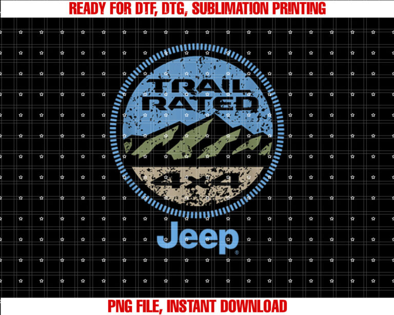 Jeep Trail Rated T-shirt, Sublimation Design, Digital Download