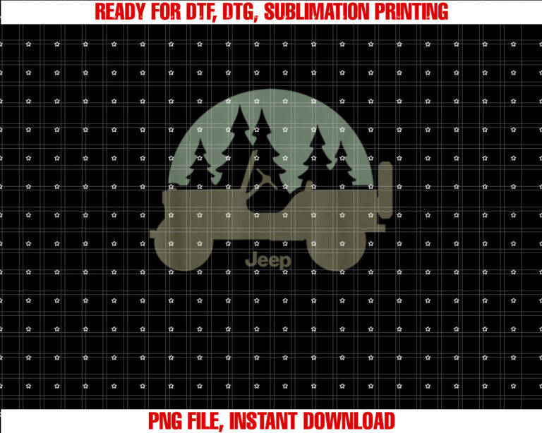 Jeep Willys Trees T-shirt, Sublimation Design, Digital Download
