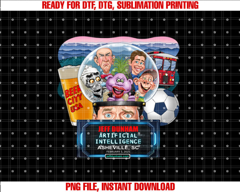 Jeff Dunham Asheville Sc 2025 T-shirt, Sublimation Design, Digital Download
