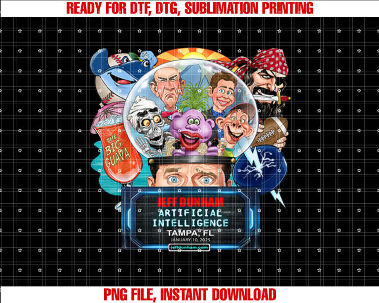 Jeff Dunham Tampa Fl 2025 T-shirt, Sublimation Design, Digital Download
