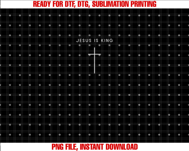 Jesus is King Cross Minimalist Christian Religious Jesus T-shirt, Sublimation Design, Digital Download