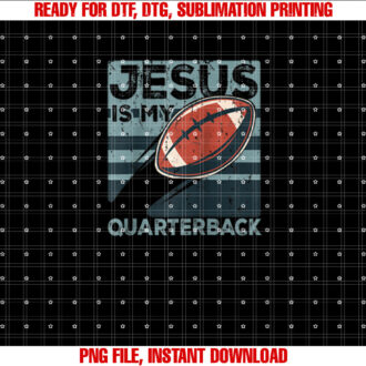 Jesus is My Quarterback Christian Football Ball Sport Player Raglan Baseball T-shirt, Sublimation Design, Digital Download