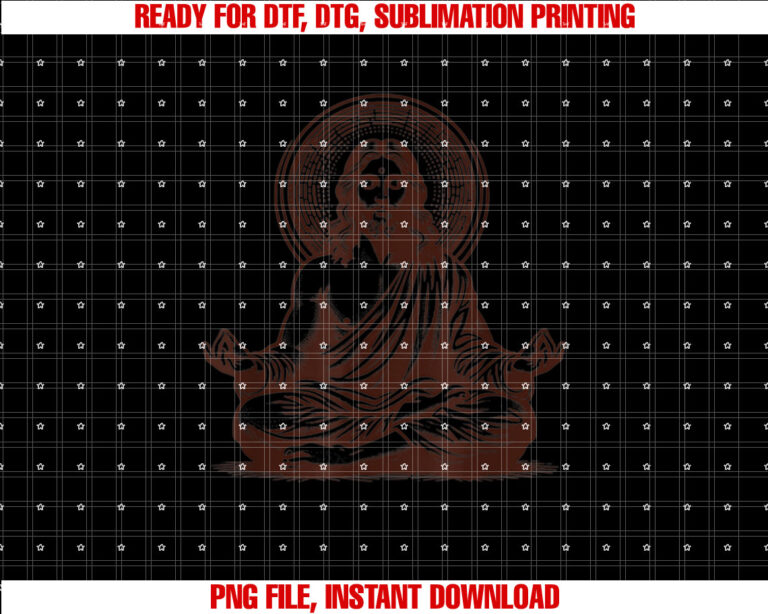 Jesus Meditating as a Buddhist Monk Meditation T-shirt, Sublimation Design, Digital Download