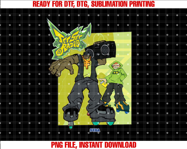Jet Set Radio Duo Combo Yoyo Sega Dreamcast Video Game T-shirt, Sublimation Design, Digital Download