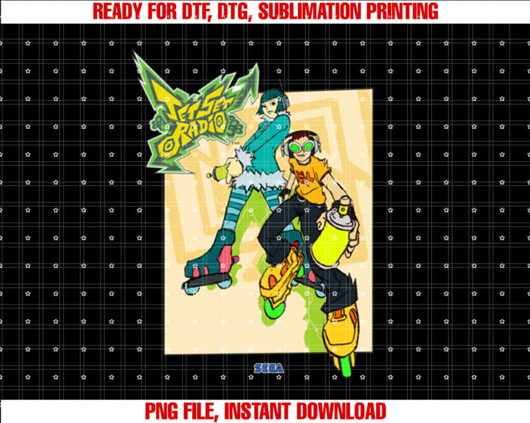 Jet Set Radio Duo Mew Beat Sega Dreamcast Video Game T-shirt, Sublimation Design, Digital Download