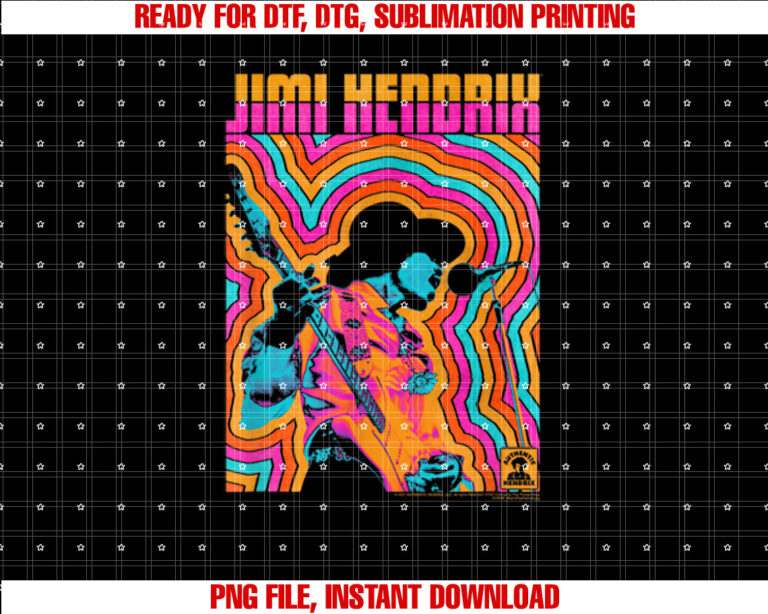 Jimi Hendrix T-shirt, Sublimation Design, Digital Download