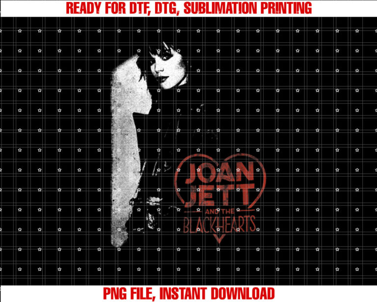 Joan Jett and the Blackhearts Shadow T-shirt, Sublimation Design, Digital Download