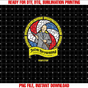 John Browning Stained Glass T-shirt, Sublimation Design, Digital Download