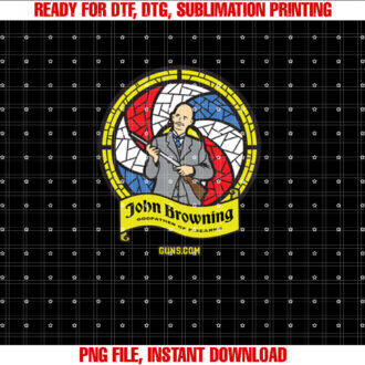 John Browning Stained Glass T-shirt, Sublimation Design, Digital Download
