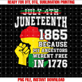 July 4th Juneteenth 1865 Because My Ancestors T-shirt, Sublimation Design, Digital Download