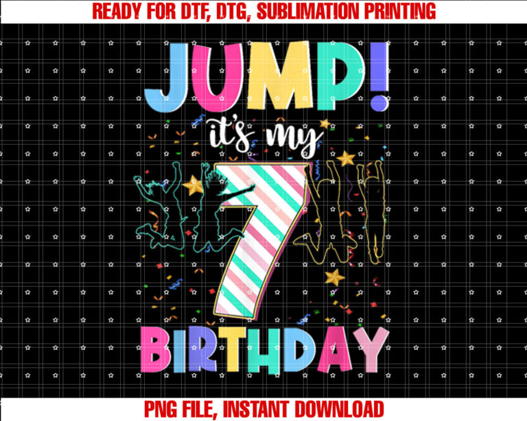 Jump Its My 7th Birthday Jumper 7 Years Old Jumping T-shirt