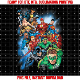 Justice League Mighty Heroes Unite T-shirt, Sublimation Design, Digital Download