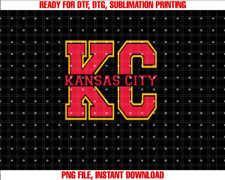 Kc Kansas City Red Yellow Varsity Style Split Monogram T-shirt