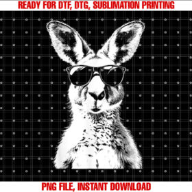 Kangaroo Wearing Sunglasses Funny Animal Australia T-shirt, Sublimation Design, Digital Download