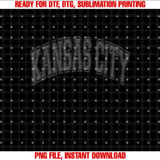 Kansas City Arched Text Black With Black Print T-shirt, Sublimation Design, Digital Download