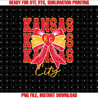 Kansas City Red Kc Heart Cute Coquette Bow State Pride T-shirt, Sublimation Design, Digital Download