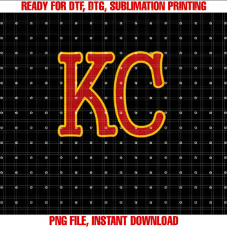 Kansas City RedYellow Cool Kansas City Kc 2 Letters Red KC Shirt design, Digital Download