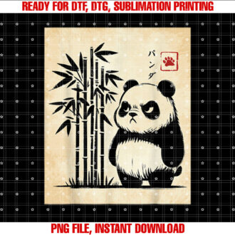 Kawaii Panda Ink Japanese Streetwear Novelty Funny Panda T-shirt