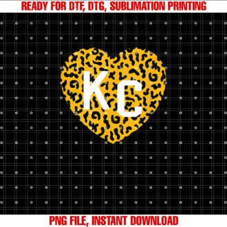 Kc Cheetah Animal Print Heart Kc Kansas City Cheetah Heart T-shirt, Sublimation Design, Digital Download