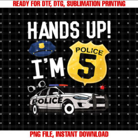 Kids 5th Birthday Policeman Boy Five Year Old Police Officer Shirt design, Digital Download