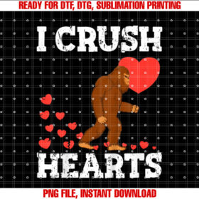 Kids Boys Valentines Day Bigfoot Sasquatch Heart Toddler Girl Shirt design, Digital Download