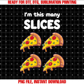 Kids Cute Pizza 4th Birthday Im This Many Slices 4YearOld Shirt design, Digital Download