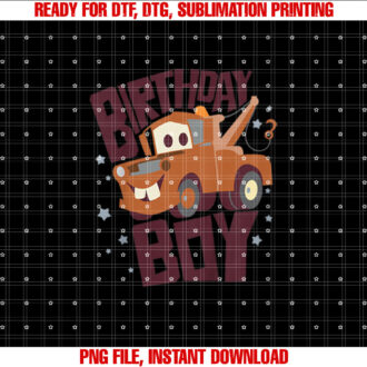 Kids Disney Pixar Cars Birthday Boy Tow Mater Youth T-shirt, Sublimation Design, Digital Download