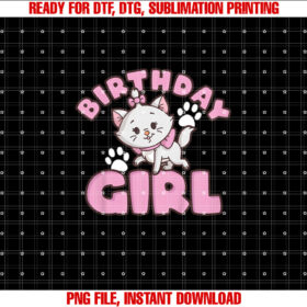 Kids Disney the Aristocats Birthday Girl Cute Marie Youth T-shirt, Sublimation Design, Digital Download