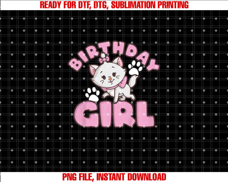 Kids Disney the Aristocats Birthday Girl Cute Marie Youth T-shirt, Sublimation Design, Digital Download