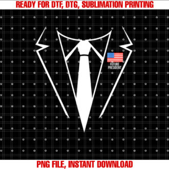 Kids Future President Costume Suit Tux American Flag Patriotic T-shirt, Sublimation Design, Digital Download