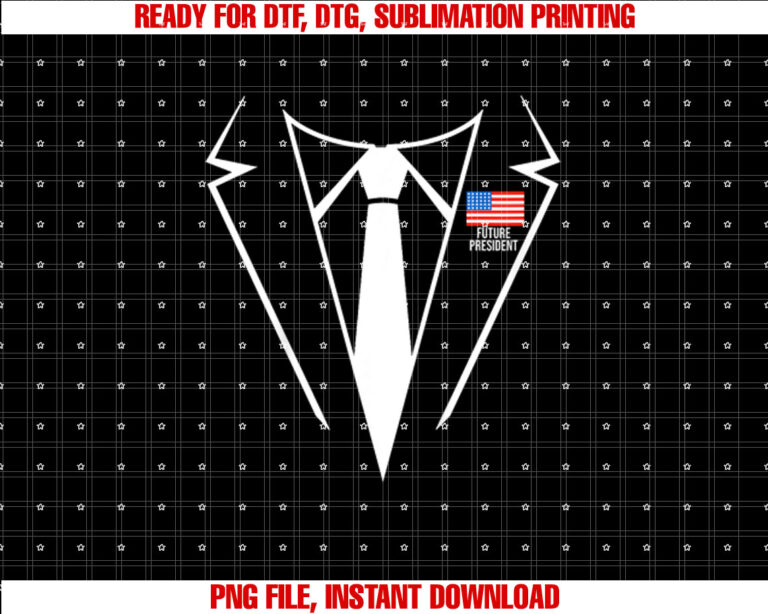 Kids Future President Costume Suit Tux American Flag Patriotic T-shirt, Sublimation Design, Digital Download