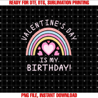 Kids Girls Valentines Day Birthday Rainbow T-shirt, Sublimation Design, Digital Download