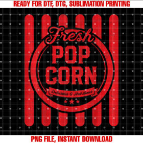 Kids Halloween Costume Vintage Popcorn for Girls T-shirt, Sublimation Design, Digital Download