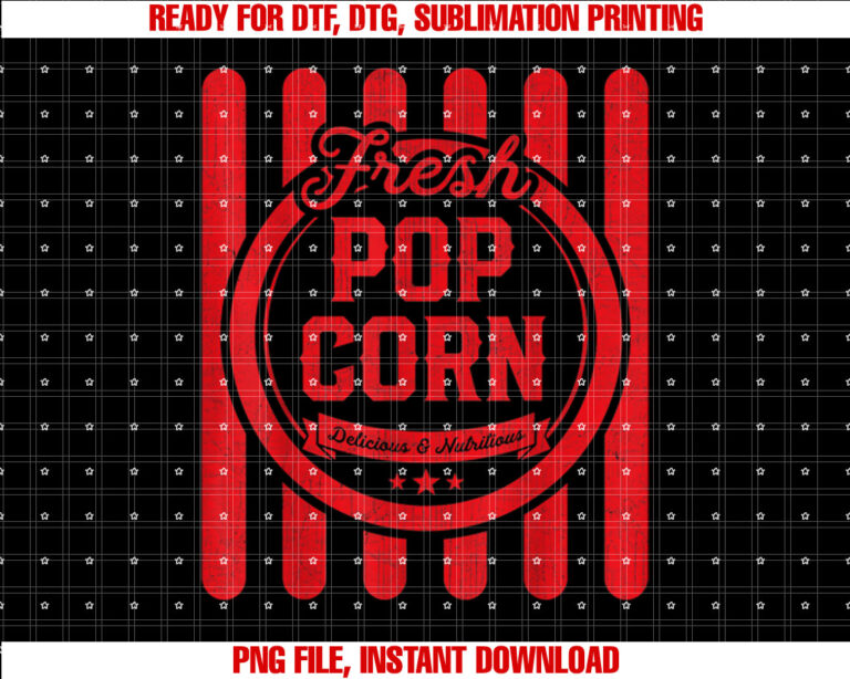 Kids Halloween Costume Vintage Popcorn for Girls T-shirt, Sublimation Design, Digital Download