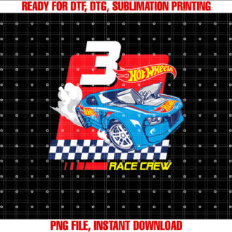 Kids Hot Wheels Race Crew 3 Years Old Shirt design, Digital Download