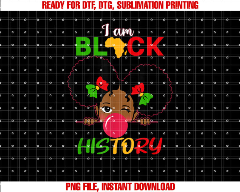 Kids I Am Black History Girl Little Melanin Princess Toddler Shirt design, Digital Download