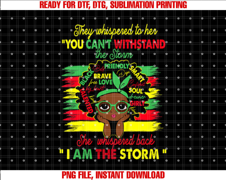 Kids I Am the Storm Black History African American Toddler Girl T-shirt, Sublimation Design, Digital Download