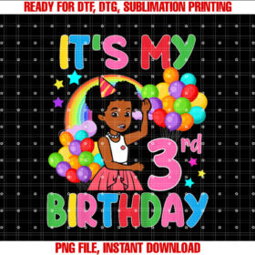 Kids Its My 3rd Birthday Gracies Corner Three Years Old T-shirt, Sublimation Design, Digital Download