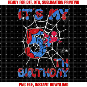 Kids Its My 5th Birthday Spider Web 5 Year Old Boys T-shirt, Sublimation Design, Digital Download