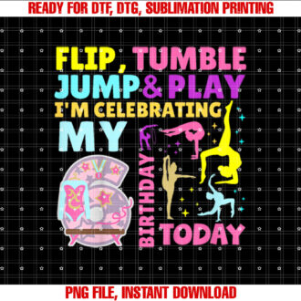 Kids Little Gymnast Girl 6th Birthday Gymnastics Themed Party T-shirt, Sublimation Design, Digital Download