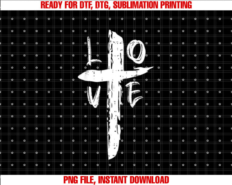 Kids Love Cross Valentines Day Cool Religious Christian T-shirt, Sublimation Design, Digital Download