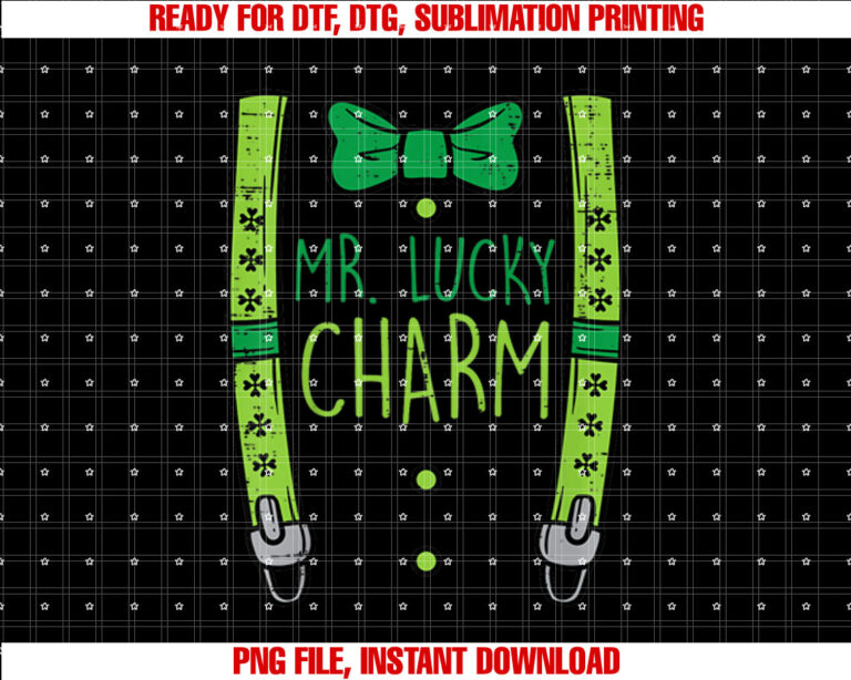 Kids Mr Lucky Charm Suspenders St Patricks Day Boys Kids Toddlers Shirt design, Digital Download