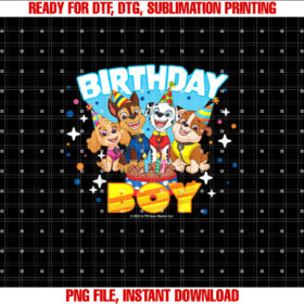 Kids Paw Patrol Birthday Boy Friendly Group Celebration T-shirt, Sublimation Design, Digital Download