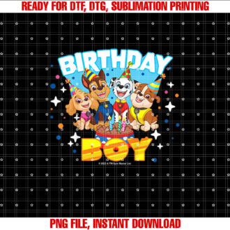Kids PAW Patrol Birthday Boy Friendly Group Celebration Shirt design, Digital Download