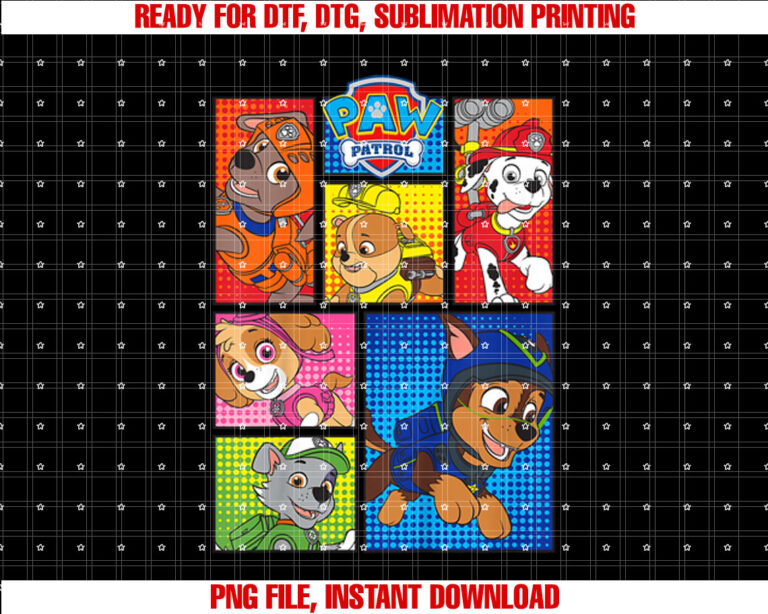 Kids Paw Patrol Pups in Comic Boxes T-shirt