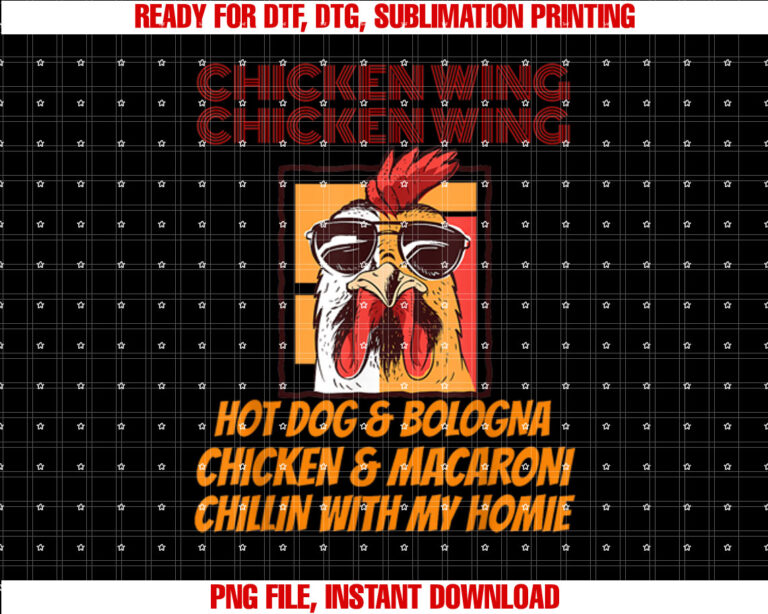 Kids chicken wing chicken wing hot dog and bologna Shirt design, Digital Download